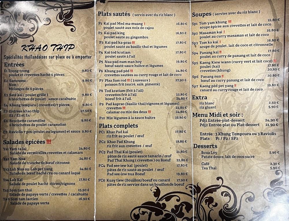 Thai Khao Thip - Menu Image 1